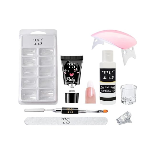 THR3E STROKES Poly Gel Extension Kit: Clear with Slip Solution & UV Lamp