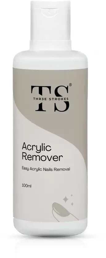 THR3E STROKES 100ml Acrylic Remover, Gel Nail Polish Remover for Nails Professional Removes Gel Nail Polish, Quick & Easy Polish Remover In few Minutes Don't Hurt Your Nails