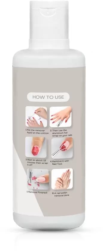 THR3E STROKES Acrylic Remover Kit, Gel Nail Polish Remover for Nails with Soak off clips, Nail Wipes & Peeler, Professional, Quick & Easy Polish Remover In few Minutes Don't Hurt Your Nails 100ml
