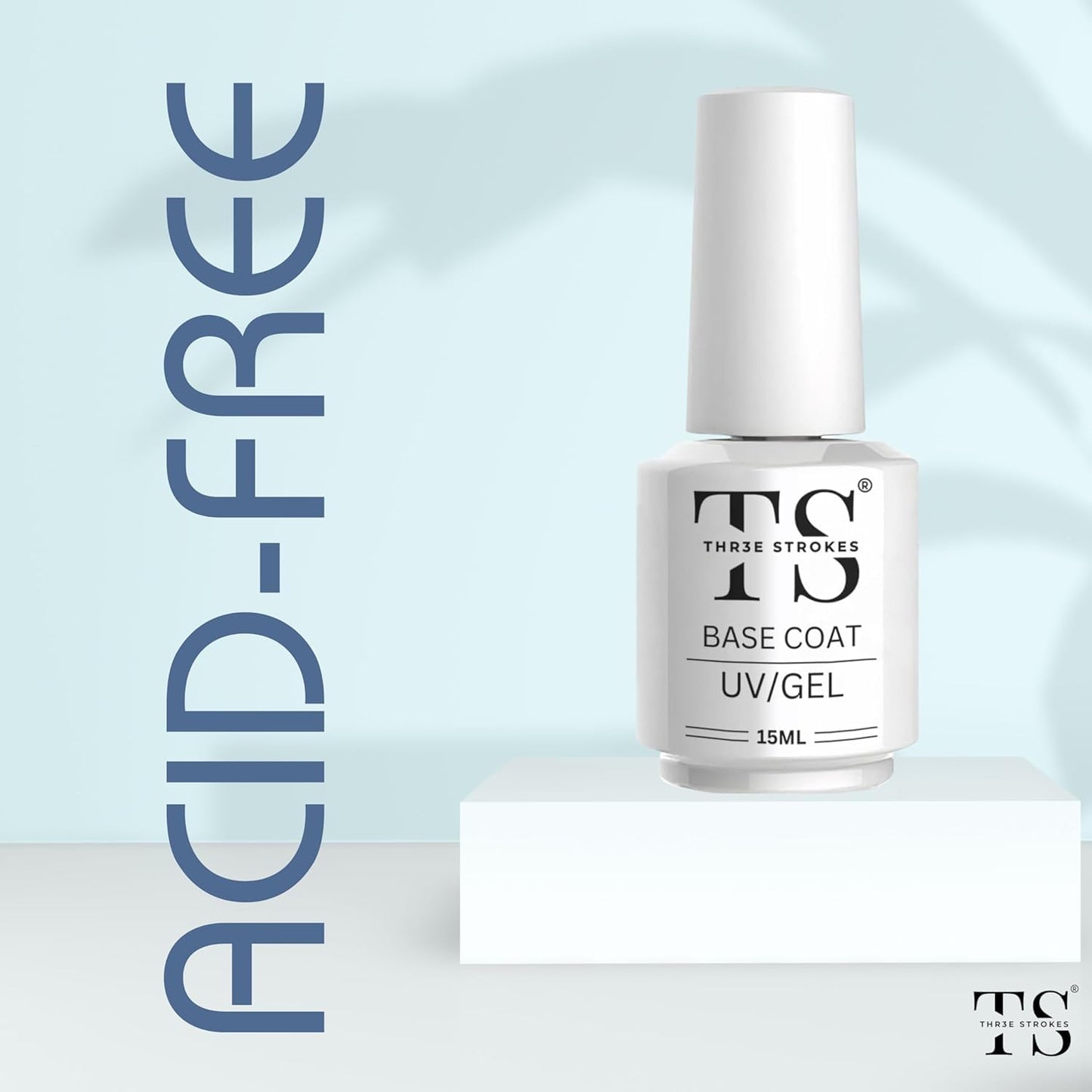 THR3E STROKES Gel Polish No Wipe Gel Top Coat - Clear Color Gel Shine Finish and Long Lasting, Soak Off Nail Lamp Gel, 15ml