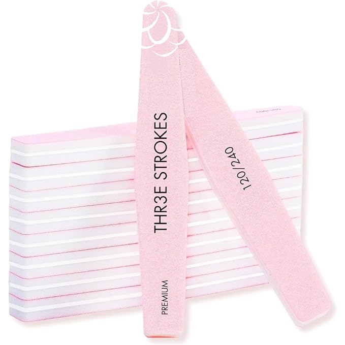 THR3E STROKES Nail Buffer Block Set - 10Pcs Professional Grit Files