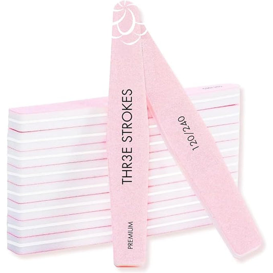 THR3E STROKES Nail Buffer Block Set - 10Pcs Professional Grit Files