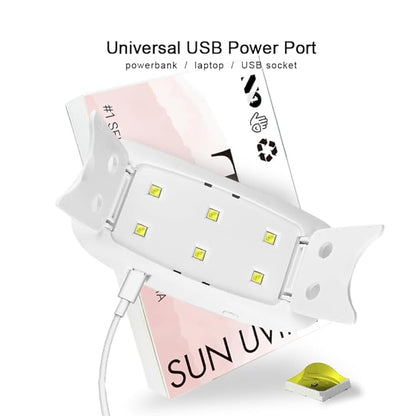 THR3E STROKES Mini UV LED Nail Lamp - 6W USB Portable