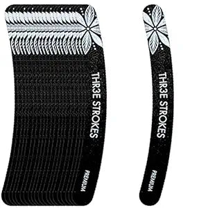 THR3E STROKES 20 Pack 100/180 Grit Nail Files, Black Professional Reusable Emery Boards Manicure Tool for Acrylic Nails, Nail Buffering Files