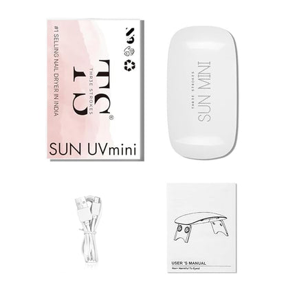 THR3E STROKES Mini UV LED Nail Lamp - 6W USB Portable