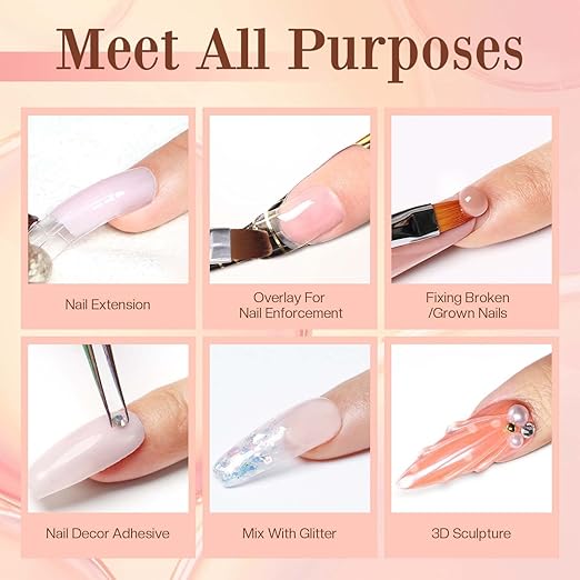 THR3E STROKES PolyGel Quick Upgrade Kit - 30ML Builder Gel for Nail Extensions