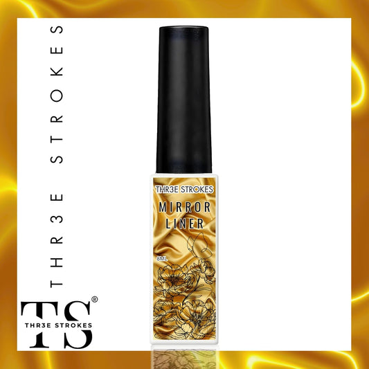 THR3E STROKES Metallic Liner Gel Nail Art 3D Mirror Gel Paint 7ML, Metal Glossy Painting Drawing Line Swirl French Nail Design Dotting Soak off Manicure Set for Nail Art