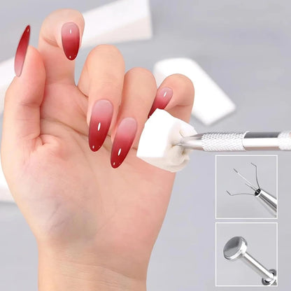 4 Claws Nail Sponge Metal Grabber with 50 Pcs Mini Replaceable Nail Sponges Blocks for Ombre Nail Art Sponges Nail Art Tools for Nail Supplies Nail Accessories