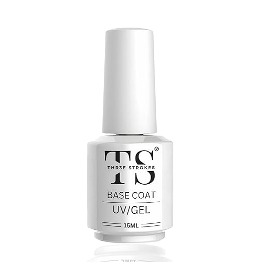 THR3E STROKES Gel Polish No Wipe Gel Top Coat - Clear Color Gel Shine Finish and Long Lasting, Soak Off Nail Lamp Gel, 15ml
