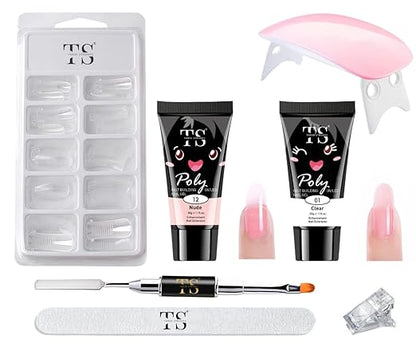THR3E STROKES Poly Gel Extension Kit: Pink and Clear Polygel