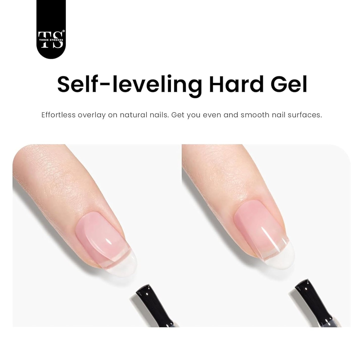 THR3E STROKES Builder Nail Gel, 6-in-1 Gel Builder 15ml for Nails, Hard Gel Builder Nail Strengthener Extension Gel Nail Polish Rhinestone False Nail Tips Glue Gel in a Bottle (CLEAR)