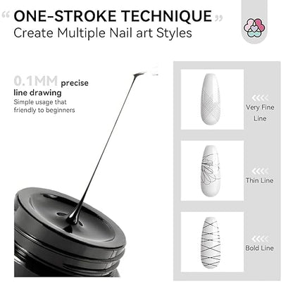 THR3E STROKES Spider Gel Polish Kit - Black & White (White)