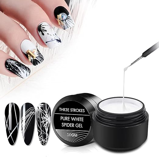 THR3E STROKES Spider Gel Polish Kit - Black & White (White)