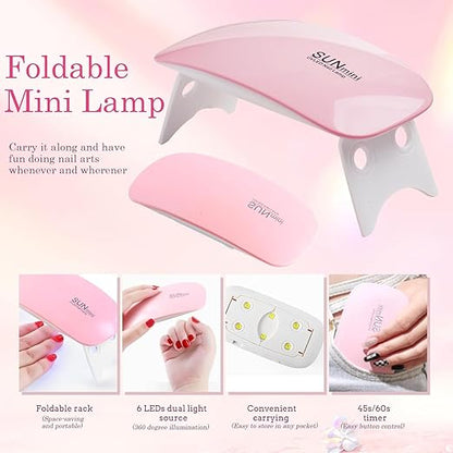 Poly Nail Gel Extension Kit - Nude, Pink, White (12 Items) +{UV Lamp and Spider Gel Polish Kit - Black & White Worth RS 1000, absolutely free (limited time offer only on Prepaid orders)}