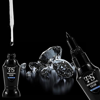 THR3E STROKES Strong Nail Rhinestone Glue Gel - Precise Adhesive 8ml