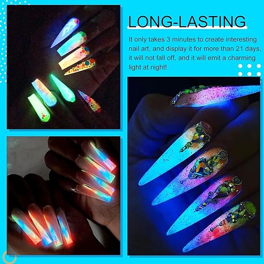 THR3E STROKES Neon Glow Gel Nail Polish Set - 7ML Vibrant Colors