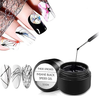 THR3E STROKES Spider Gel Polish Kit - Black & White (White)