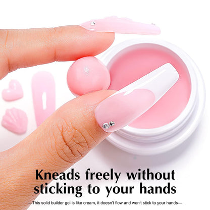 Solid Builder Nail Gel Kit 4 Colors Solid Builder Nail Extension Gel, 2 in 1 Pen Brush, 100pcs Clear Nail Molds