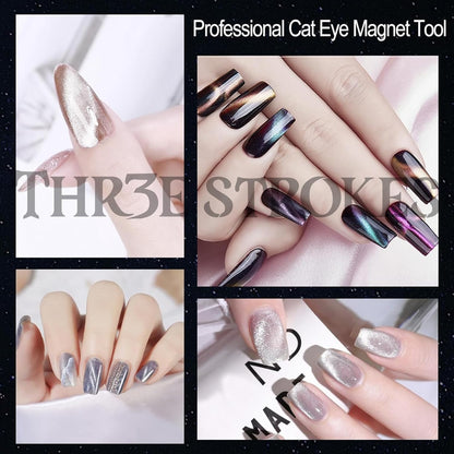 THR3E STROKES Cat Eye Magnet for Nails, 5.9inch Super Long Double-head Nail Polish Magnet Pens Magnet Stick 3D Magnetic Cat Eye Gel Polish Nail Art Tool, for Home DIY, Salon, Studio