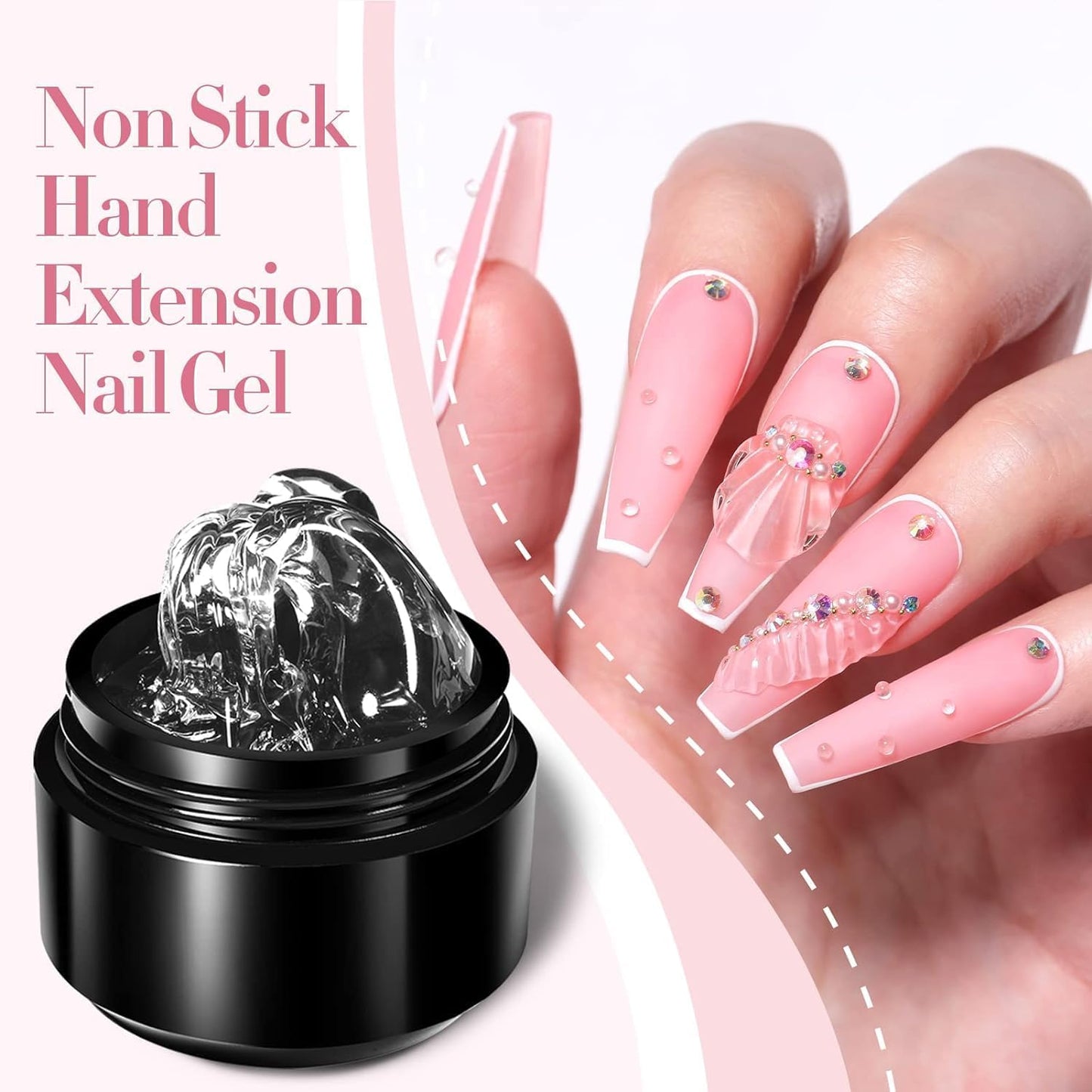 Solid Builder Nail Gel Kit 4 Colors Solid Builder Nail Extension Gel, 2 in 1 Pen Brush, 100pcs Clear Nail Molds