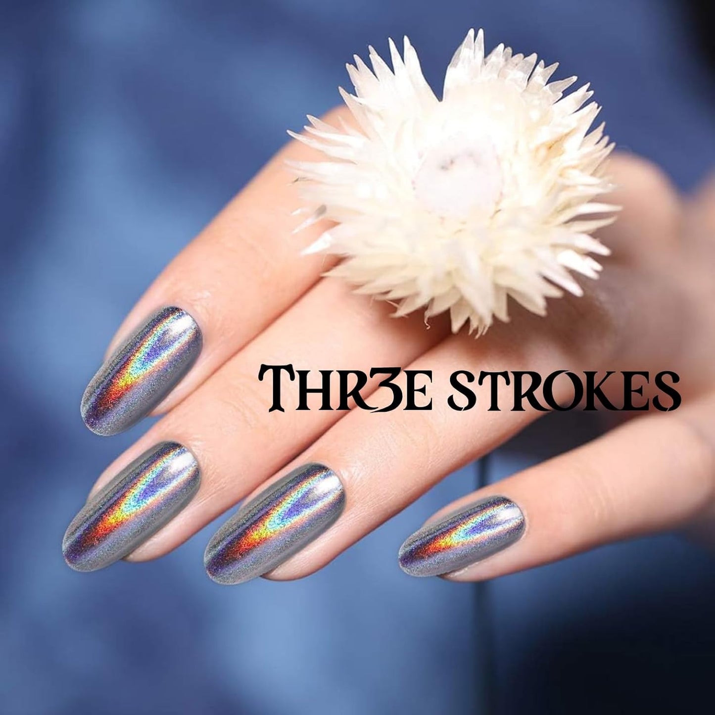 THR3E STROKES Chrome Nail Powder Metallic Mirror Glitter Effect Pigment Iridescent Aurora Mermaid Pearl Dust Kit for Gel Polish Nail Art Decoration, Resin Craft Arylic powder