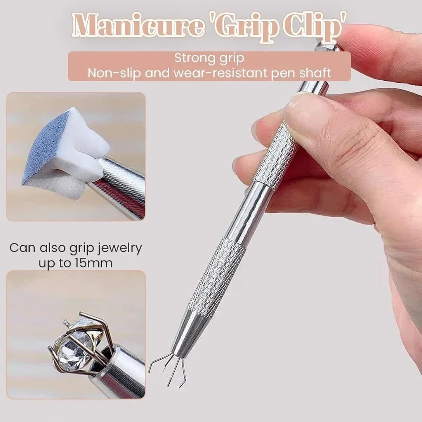 4 Claws Nail Sponge Metal Grabber with 50 Pcs Mini Replaceable Nail Sponges Blocks for Ombre Nail Art Sponges Nail Art Tools for Nail Supplies Nail Accessories
