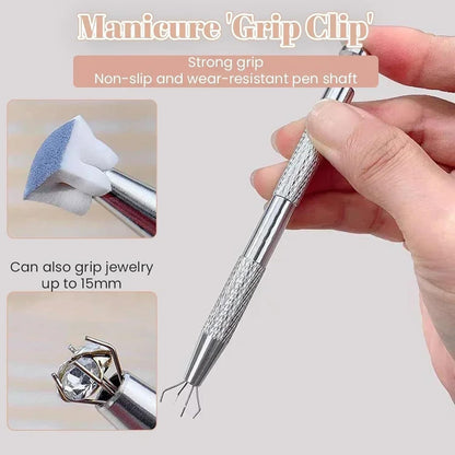 4 Claws Nail Sponge Metal Grabber with 50 Pcs Mini Replaceable Nail Sponges Blocks for Ombre Nail Art Sponges Nail Art Tools for Nail Supplies Nail Accessories
