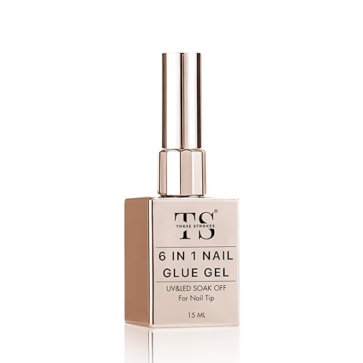 THR3E STROKES Gel Nail Glue UV - 6 in 1 Gel Glue for Nail Tips
