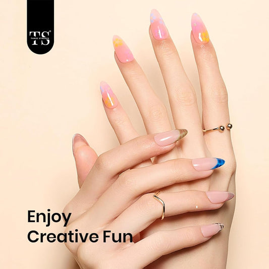 THR3E STROKES Nail Blooming Gel 15ml Clear Uv Led Blossom Gel Polish for Spreading Effect Marble Natural Stone Watercolor Floral Print Soak off Nail Gel Diy Nail Art Design Gift for Women