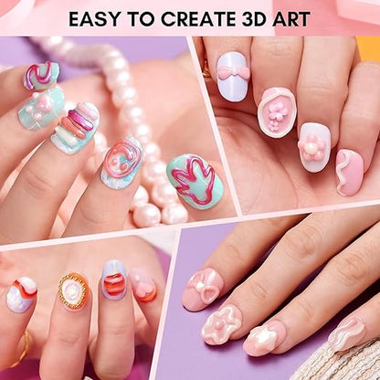 THR3E STROKES Clear 3D Sculpting Gel Nail Glue - 15g for DIY Nail Art