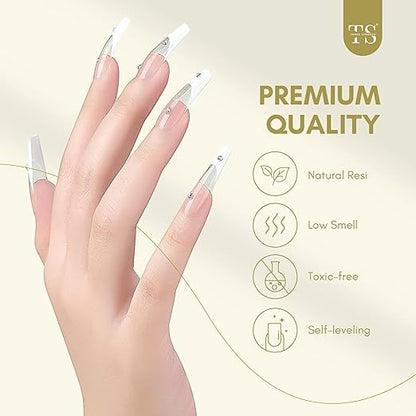 THR3E STROKES Builder Nail Gel Set: Clear Hard Gel for Nail Extensions