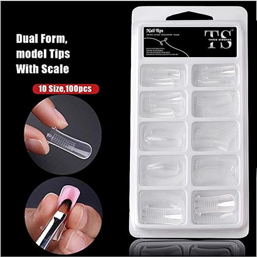 THR3E STROKES Poly Extension Gel Dual Nail Forms - 100pcs