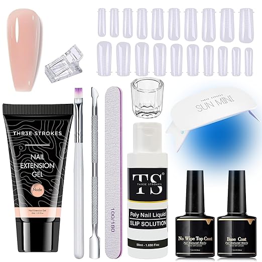 THR3E STROKES Acrylic Poly Nail Gel Extension Set (NUDE)