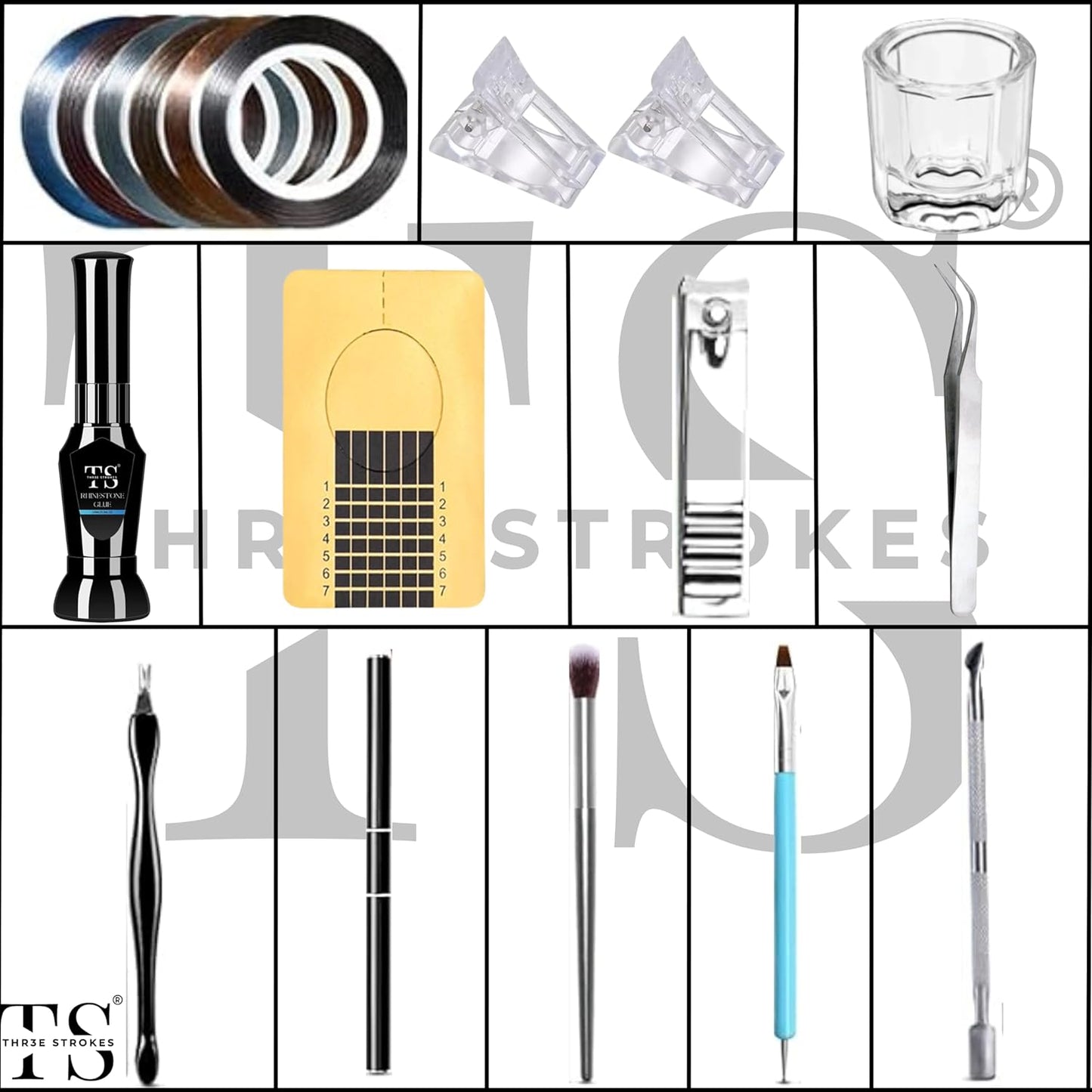 Professional DIY Manicure Set : 6 Colors & 6W LED Lamp - Complete Nail Art Tools, Rhinestones, Glitters