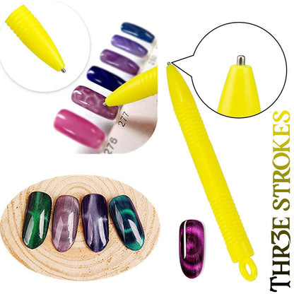 THR3E STROKES 10pcs Nail Magnet Set Cat Eye Magnet for Nails Magnetic Gel Polish Nail Polish Pens Nail Design Tools Nail Magnetic Stand Nail Art Tools