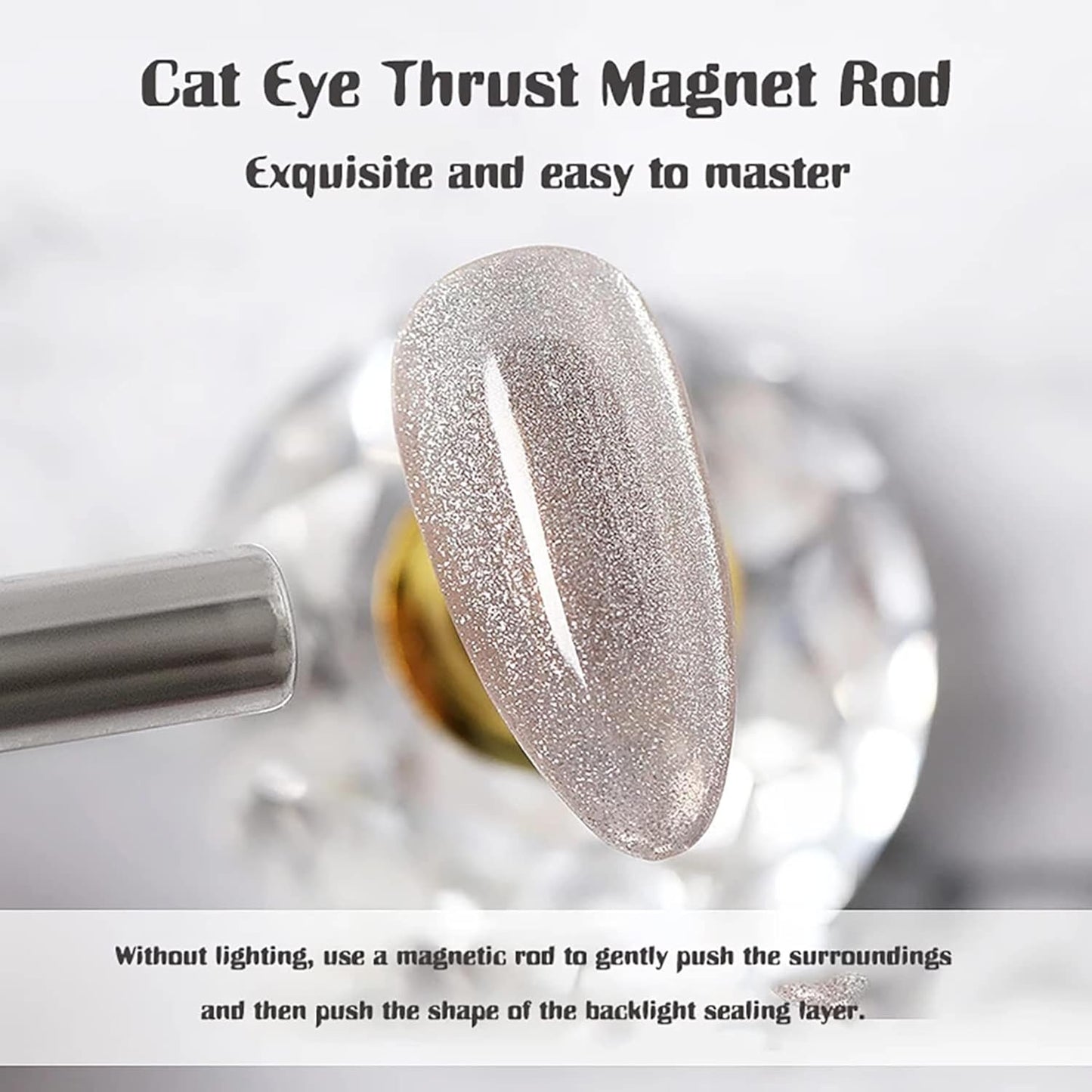 THR3E STROKES 10pcs Nail Magnet Set Cat Eye Magnet for Nails Magnetic Gel Polish Nail Polish Pens Nail Design Tools Nail Magnetic Stand Nail Art Tools