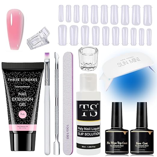 THR3E STROKES Acrylic Poly Nail Gel Extension Set (NUDE)