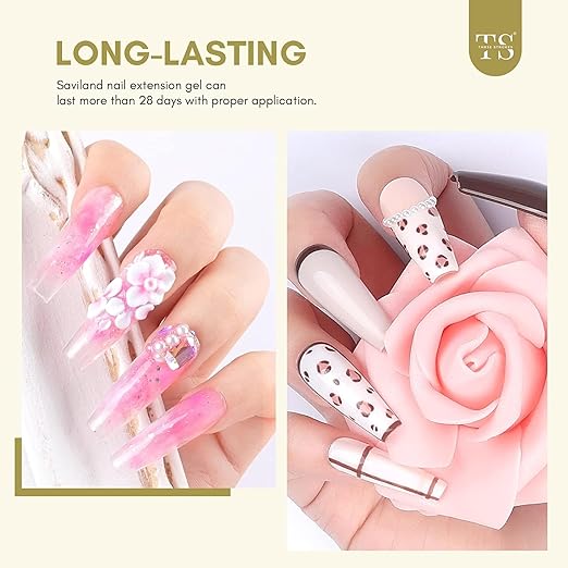 THR3E STROKES Builder Nail Gel Set: Clear Hard Gel for Nail Extensions