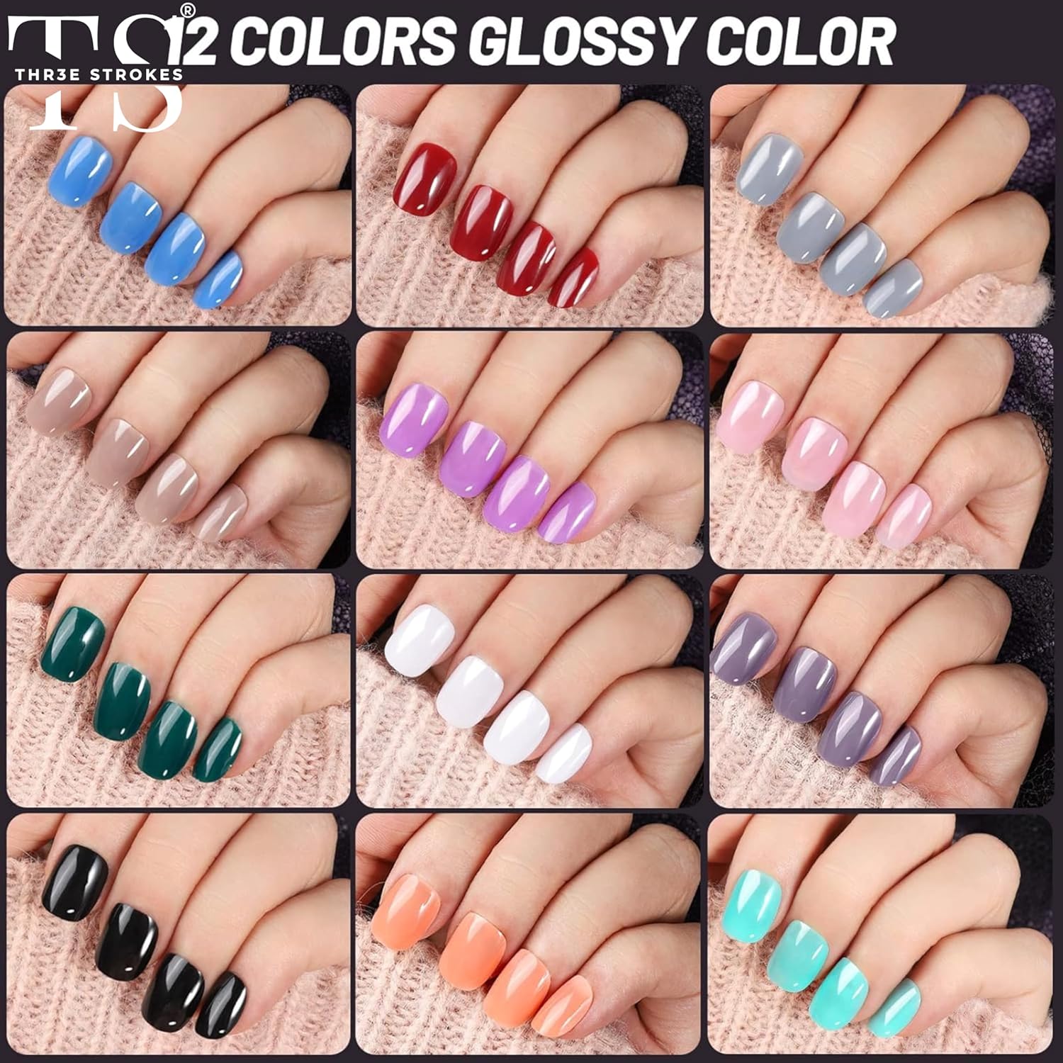 24Pack Short Round, Matte, Glossy Press On Nails with Nail Glue