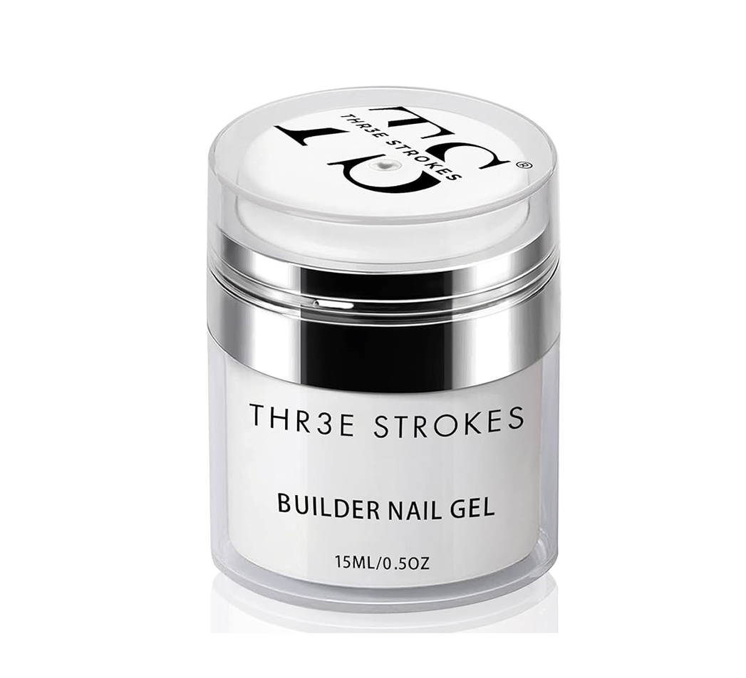 THR3E STROKES Builder Nail Gel Set: Clear Hard Gel for Nail Extensions