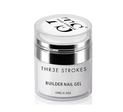 THR3E STROKES Builder Nail Gel Set: Clear Hard Gel for Nail Extensions