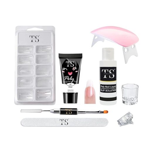 THR3E STROKES Poly Gel Extension Kit With UV Lamp (CLEAR)